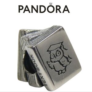 Vtg Retired Pandora Owl Study Textbook Sterling Silver S925 ALE Charm 790536